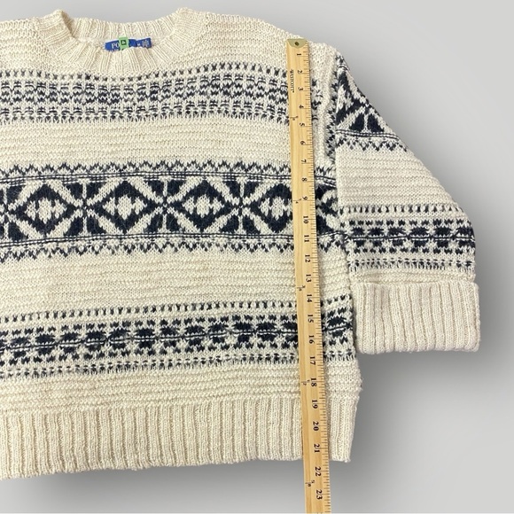 POLO Ralph Lauren  Pattern Sweater Black/Cream Nordic Fair Isle Sz M - Picture 6 of 10